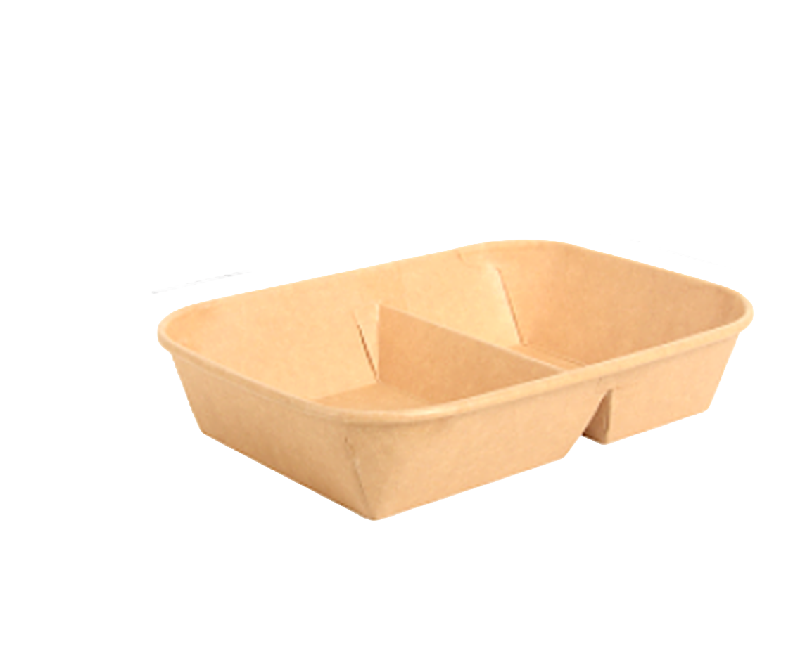 Kraft-Papier Tray mit PP-Deckel