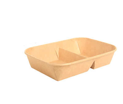 Kraft-Papier Tray mit PP-Deckel