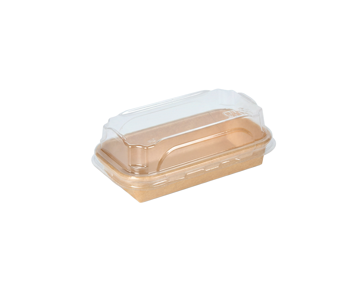 Kraft-Papier Sushi-Box mit PET-Deckel