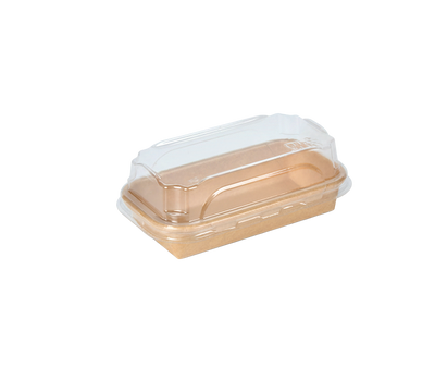 Kraft-Papier Sushi-Box mit PET-Deckel