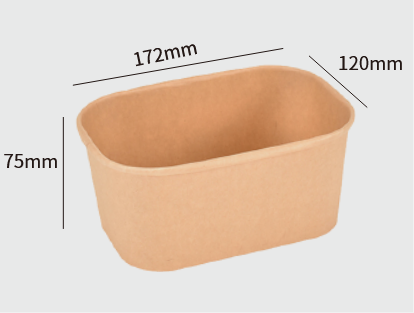 Kraft-Papier Bowl 1000ml mit Deckel (172×120×75mm)