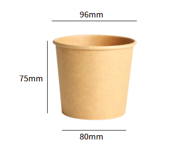 Kraft-Papier Suppen-Becher 12oz / 360ml (Ø115×80mm)