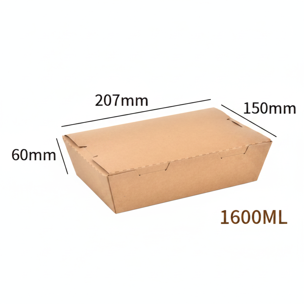 Kraft-Papier Take-Away Box 1600ml