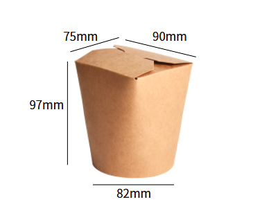 Kraft-Papier Nudel-Box 16oz (75×90mm / H:97mm)