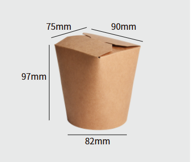 Kraft-Papier Nudel-Box 16oz (75×90mm / H:97mm)