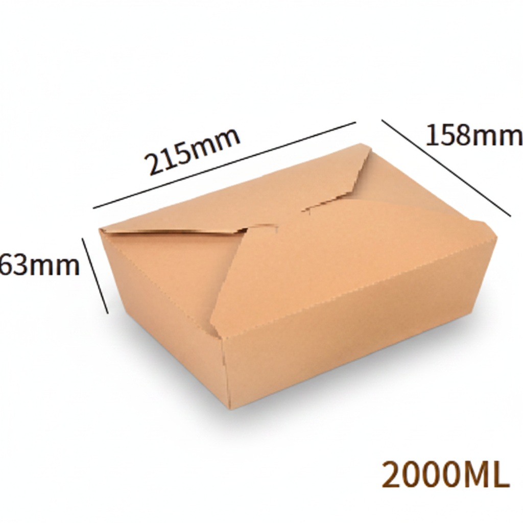 Kraft-Papier Take-Away Box 2000ml