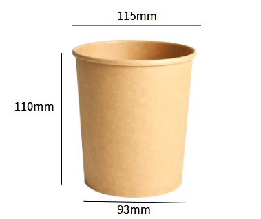 Kraft-Papier Suppen-Becher 26oz / 780ml (Ø93×130mm)