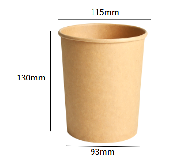 Kraft-Papier Suppen-Becher 32oz / 960ml (Ø96×48mm)