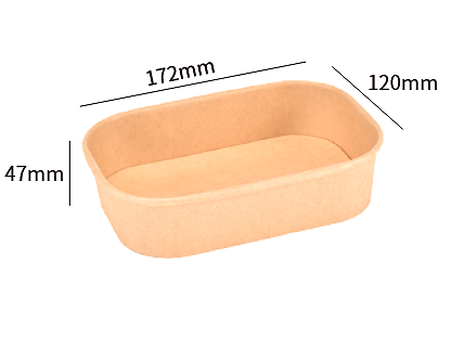 Kraft-Papier Bowl 500ml mit Deckel (172×120×47mm)