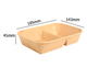 Kraft-Papier Tray 650ml 2-geteilt mit PP-Deckel (185×143×45mm)