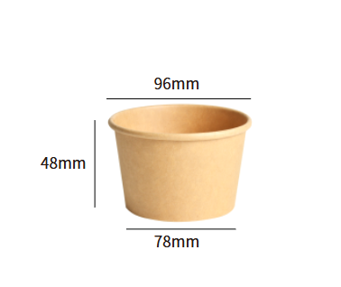 Kraft-Papier Suppen-Becher 6oz / 180ml (Ø115×62mm)