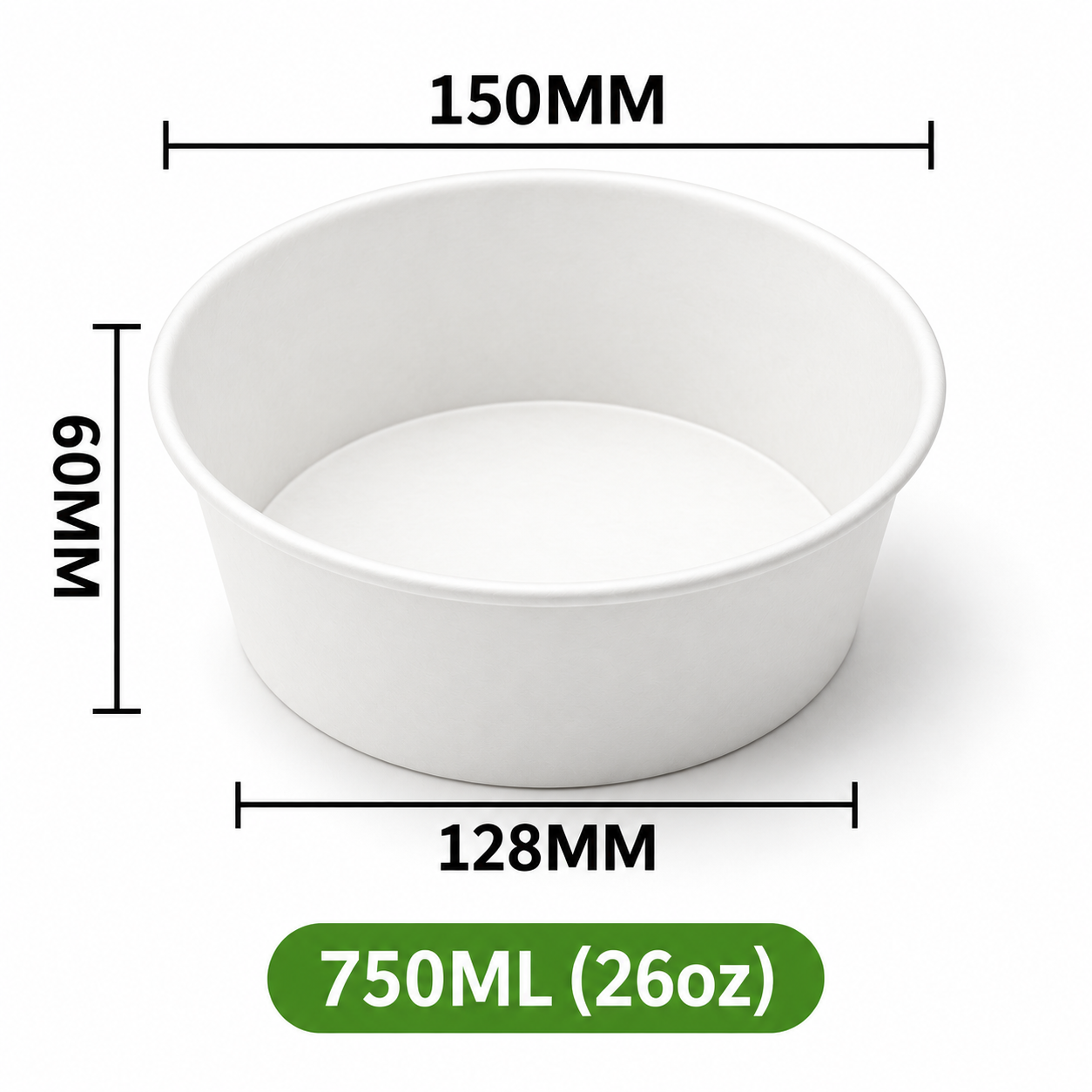 Kraftpapier-Schale 750 ml / 26 oz Weiß