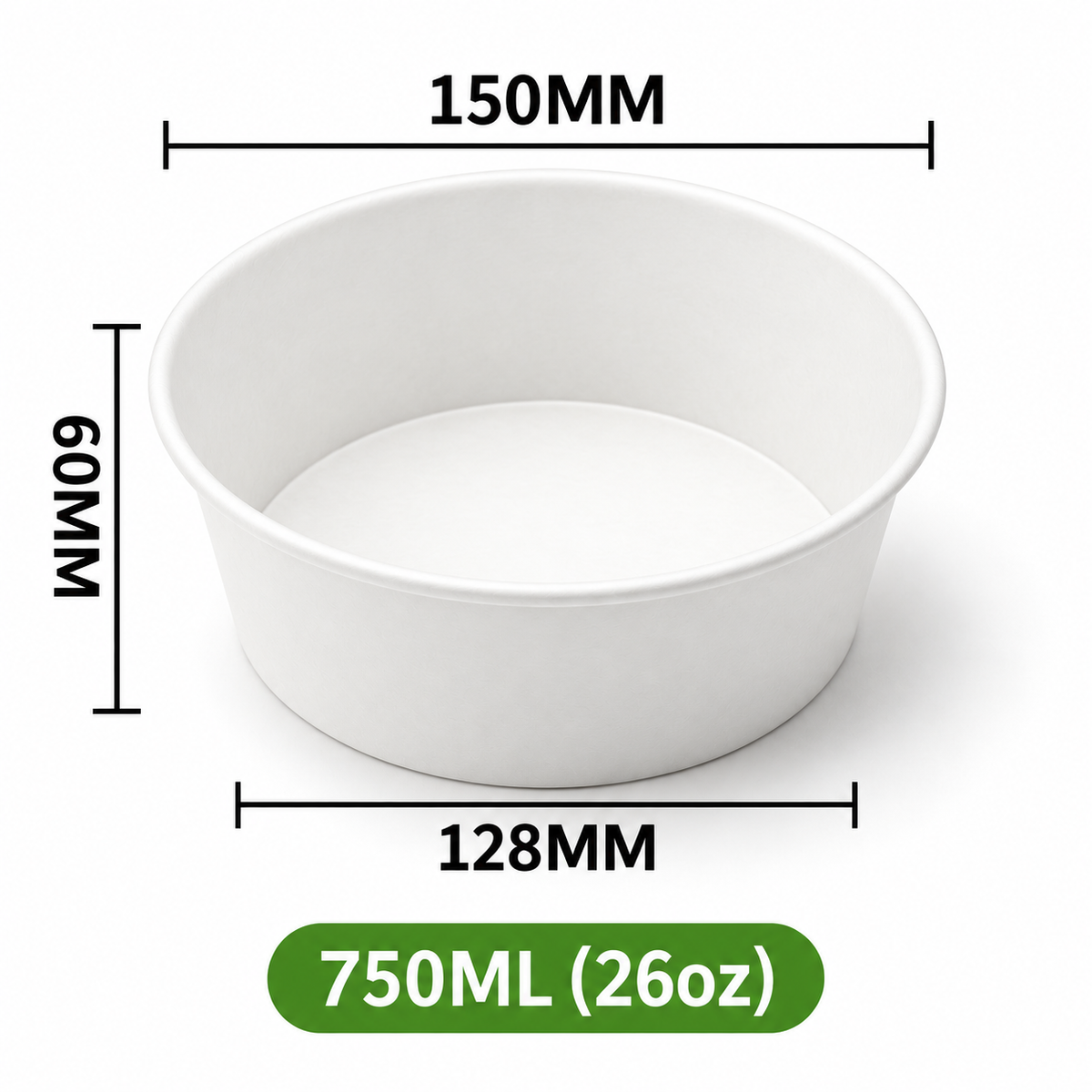 Kraftpapier-Schale 750 ml / 26 oz Weiß