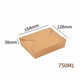Kraft-Papier Take-Away Box 750ml