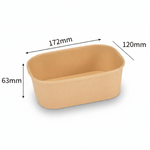 Kraft-Papier Bowl 850ml mit Deckel (172×120×63mm)