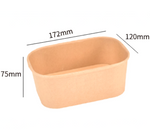Kraft-Papier Bowl 1000ml mit Deckel (172×120×75mm)