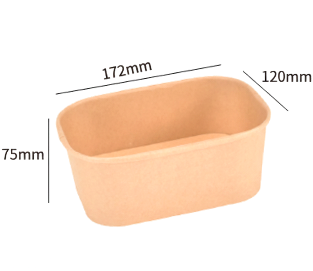 Kraft-Papier Bowl 1000ml mit Deckel (172×120×75mm)