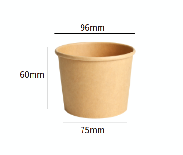 Kraft-Papier Suppen-Becher 8oz / 240ml (Ø96×100mm)