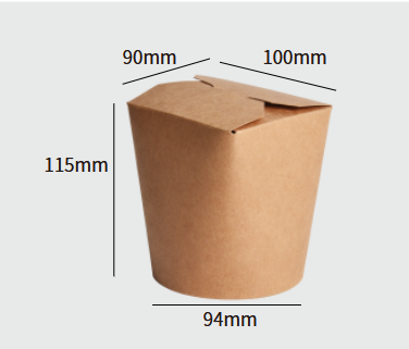 Kraft-Papier Nudel-Box 32oz (90×100mm / H:115mm)