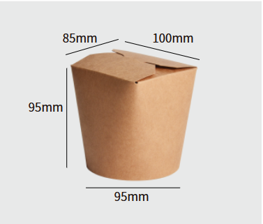 Kraft-Papier Nudel-Box 26oz (85×100mm / H:95mm)