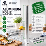 Aluminiumfolie 55 m × 45 cm × 14 µm – reißfest und hitzebeständig