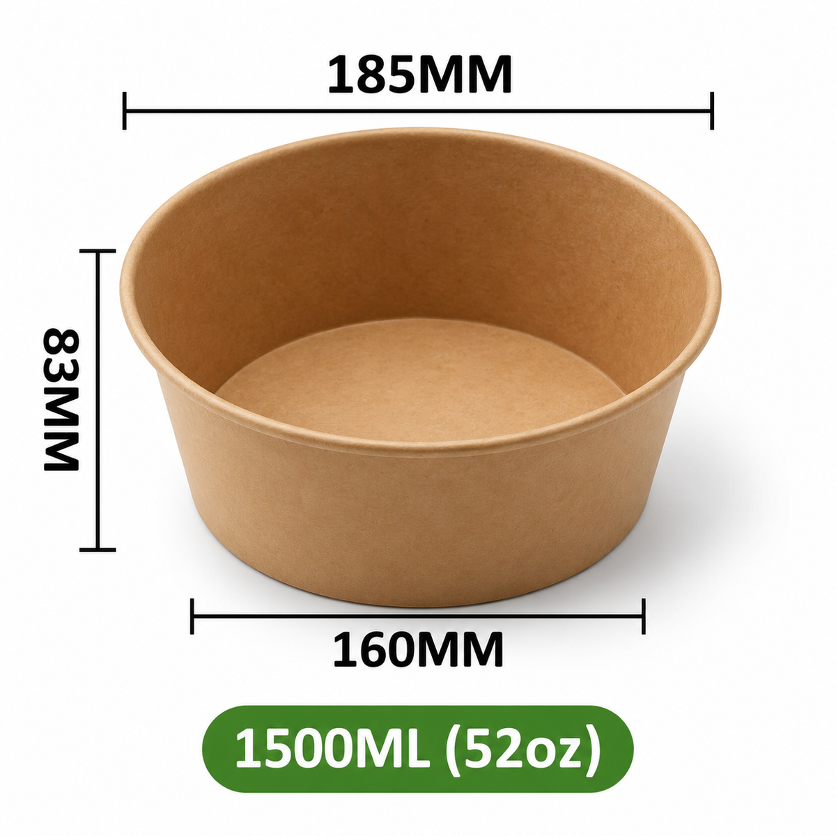 Kraftpapier-Schale 1500 ml / 52 oz