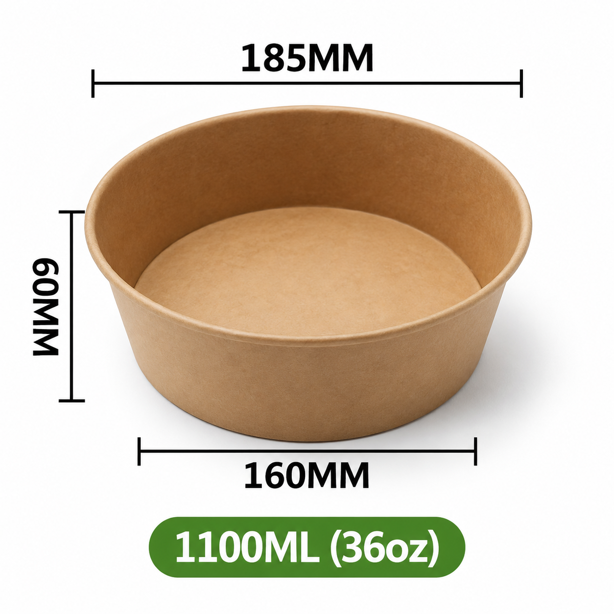 Kraftpapier-Schale 1100 ml / 36 oz