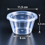Transparente runde Soßenschale mit Deckel – 450 ml