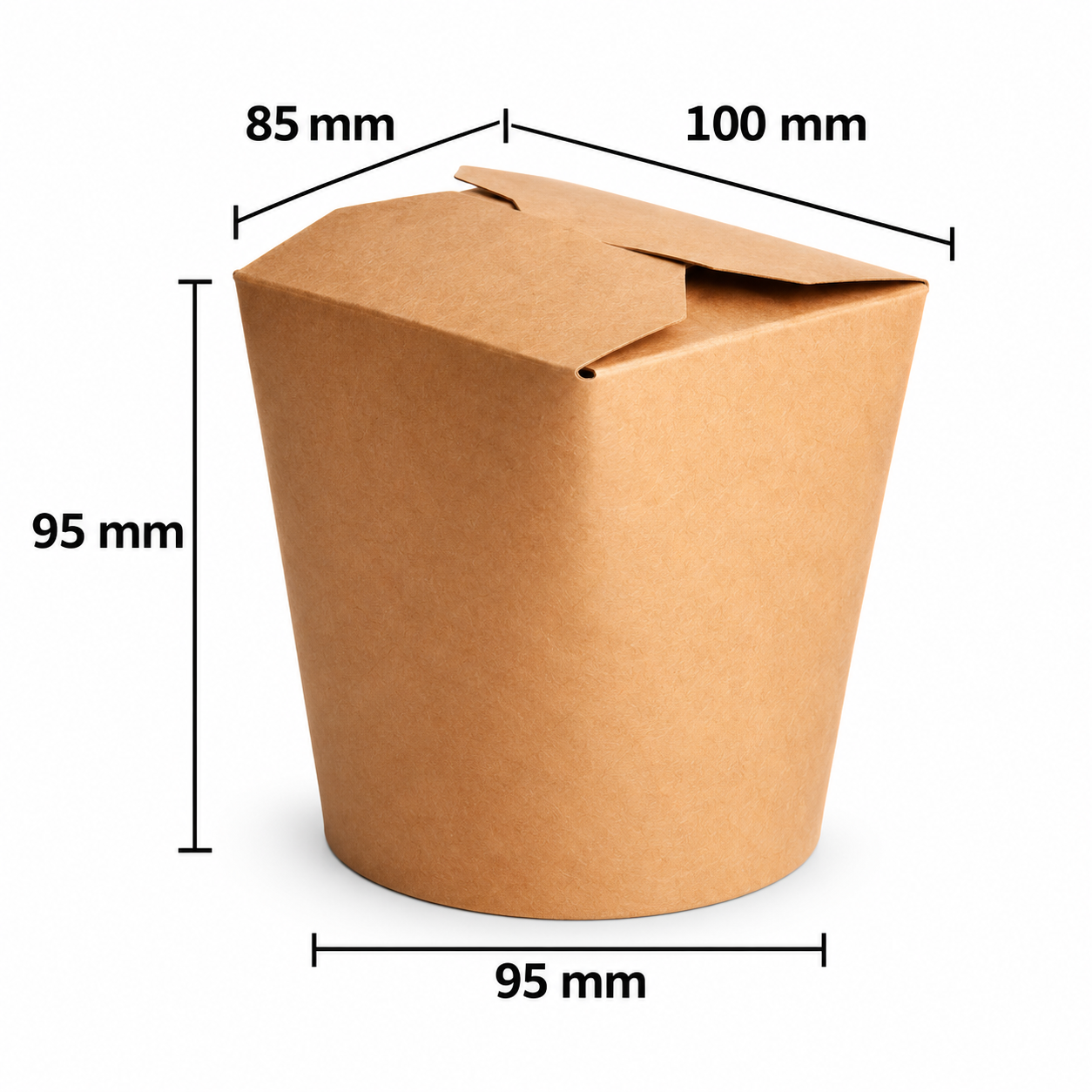 Kraft-Papier Nudel-Box 26oz (85×100mm / H:95mm)