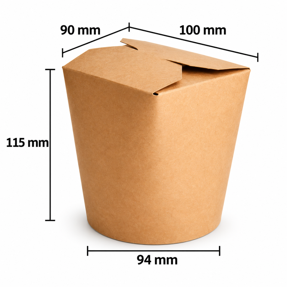 Kraft-Papier Nudel-Box 32oz (90×100mm / H:115mm)