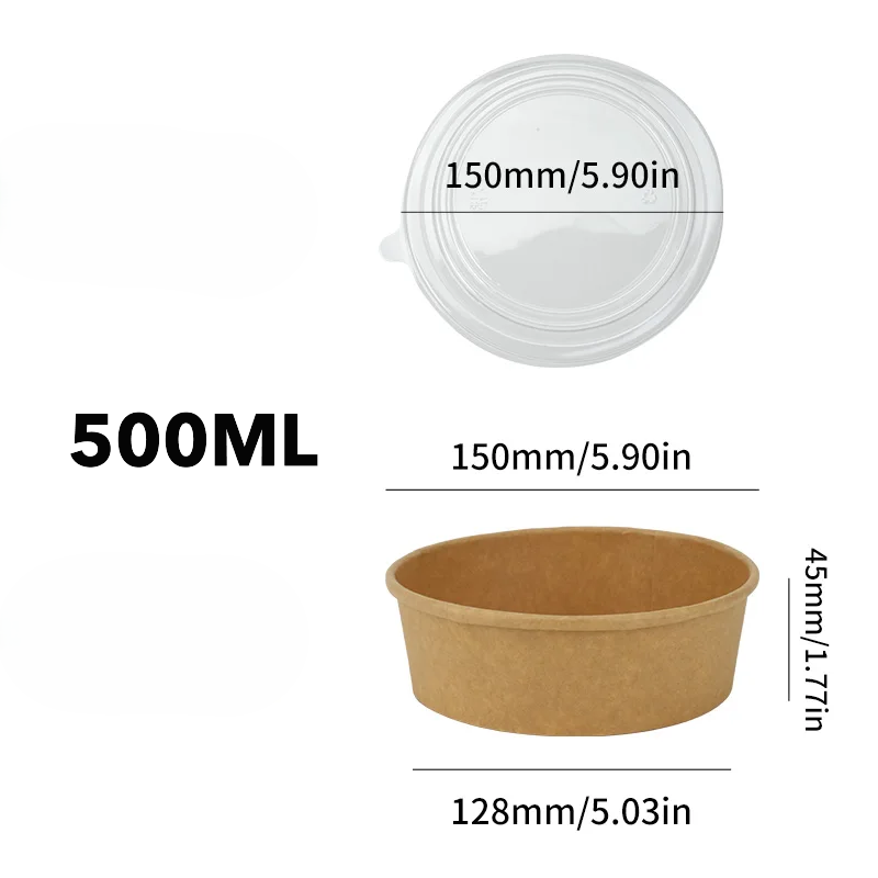 Rechteckige Kraftpapier-Box 1000ml mit Deckel – Großhandel