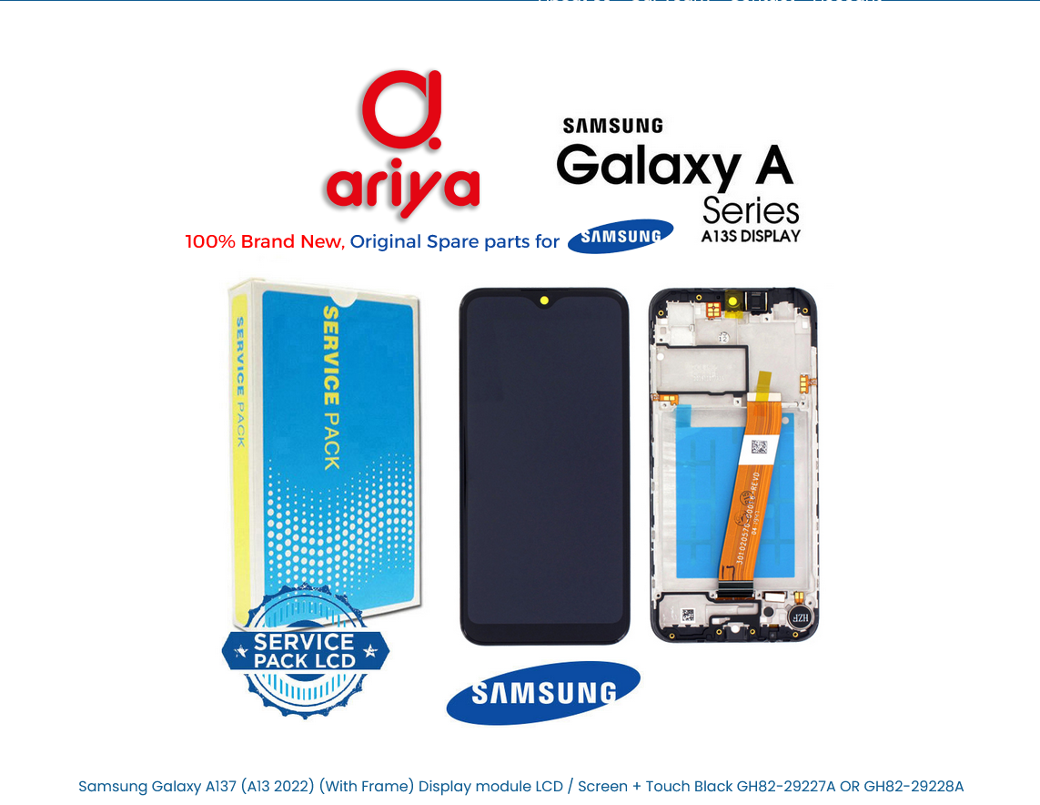 Samsung Galaxy A13 2022 SM-A137F Display LCD Screen Touch mit Rahmen Schwarz