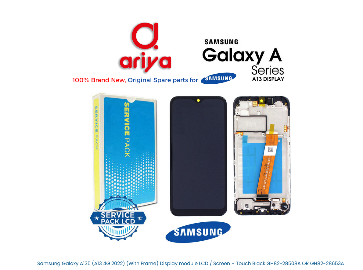 Samsung Galaxy A13 4G 2022 A135F Display LCD Screen Touch mit Rahmen Schwarz