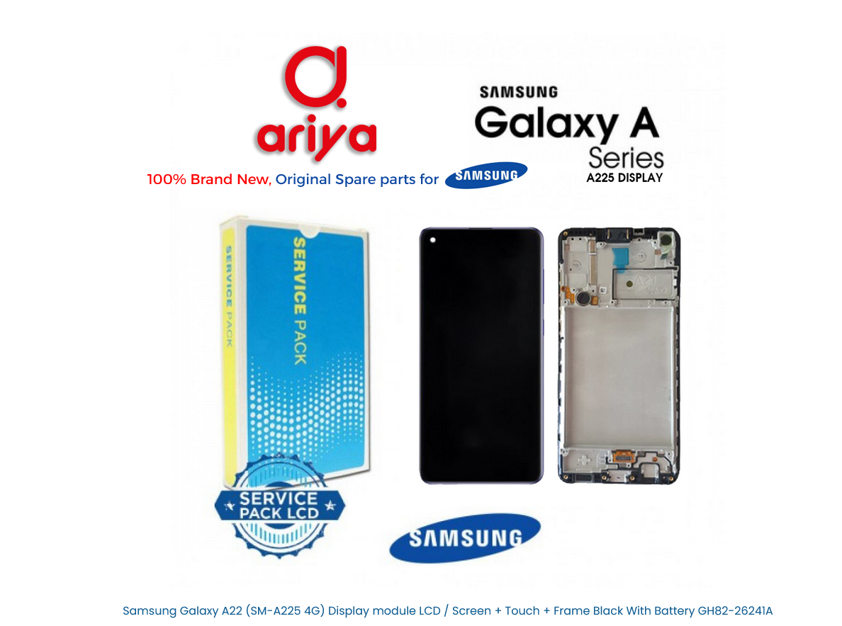 Samsung Galaxy A22 4G SM-A225F Display LCD Screen Touch Rahmen Akku Schwarz GH82-26241A