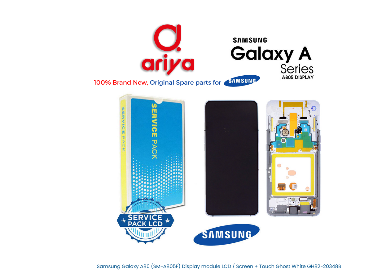 Samsung Galaxy A80 SM-A805F Display LCD Screen Touch Ghost White GH82-20348B