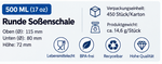 Produktdetails zur 500-ml-Soßenschale – 450 Stück pro Karton