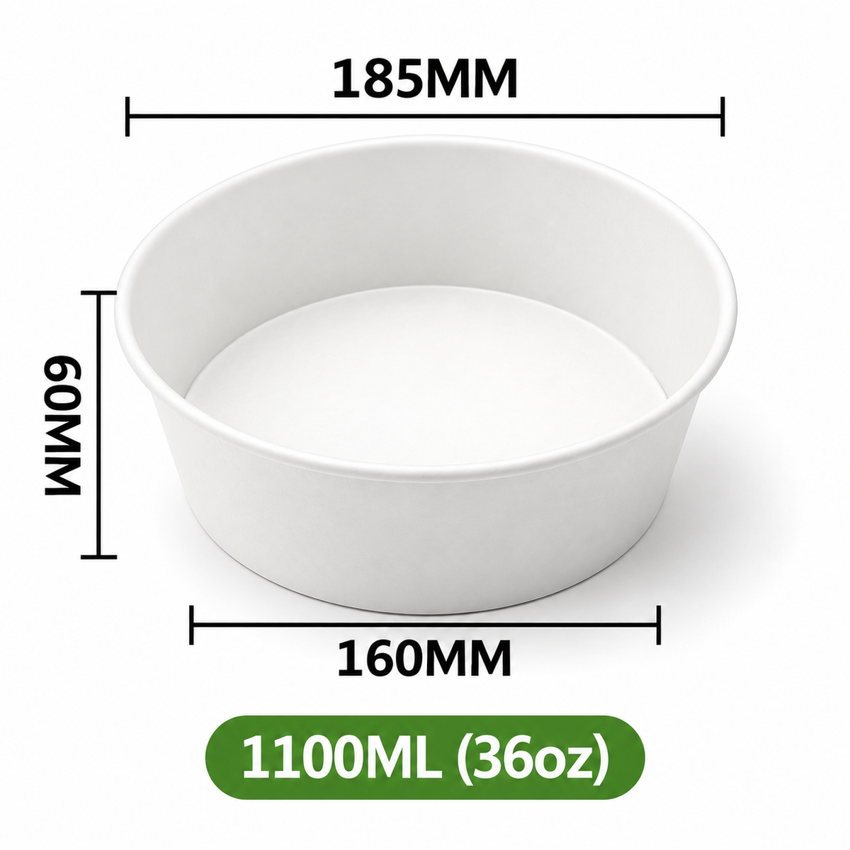 Kraftpapier-Schale 1100 ml / 36 oz Weiß