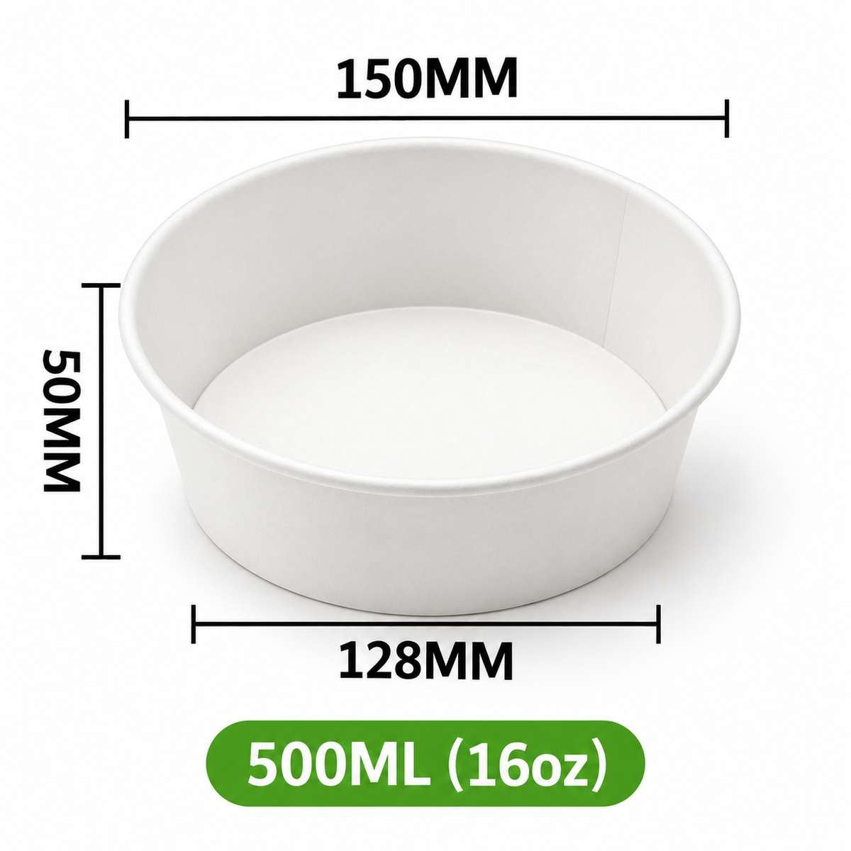 Kraftpapier-Schale 500 ml / 16 oz Weiß