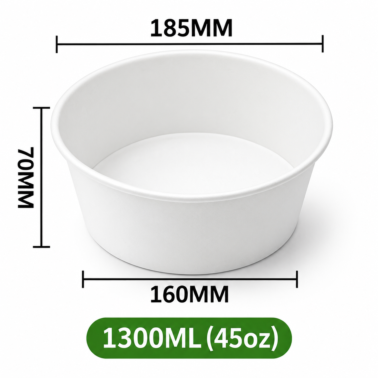 Kraftpapier-Schale 1300 ml / 45 oz Weiß