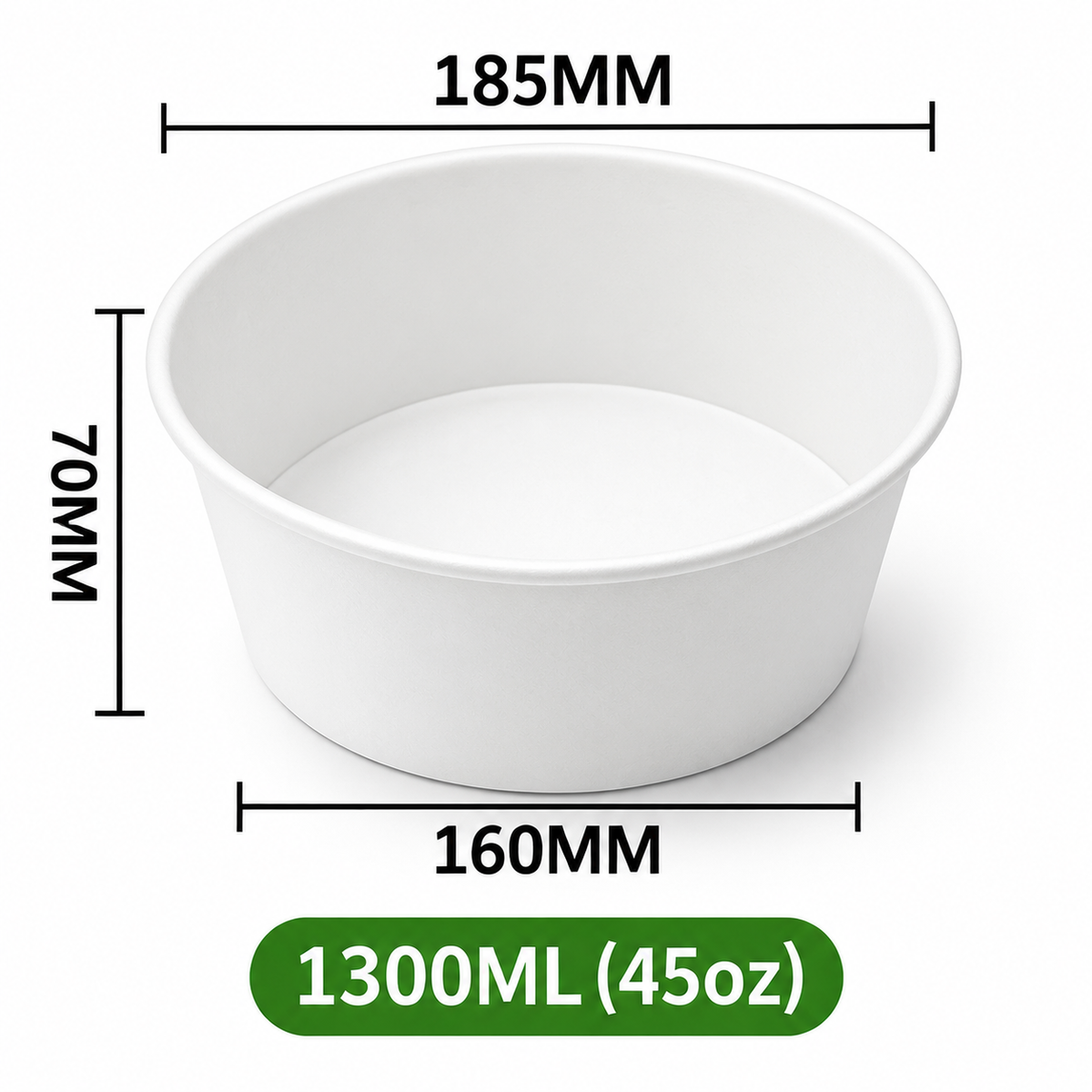 Kraftpapier-Schale 1300 ml / 45 oz Weiß