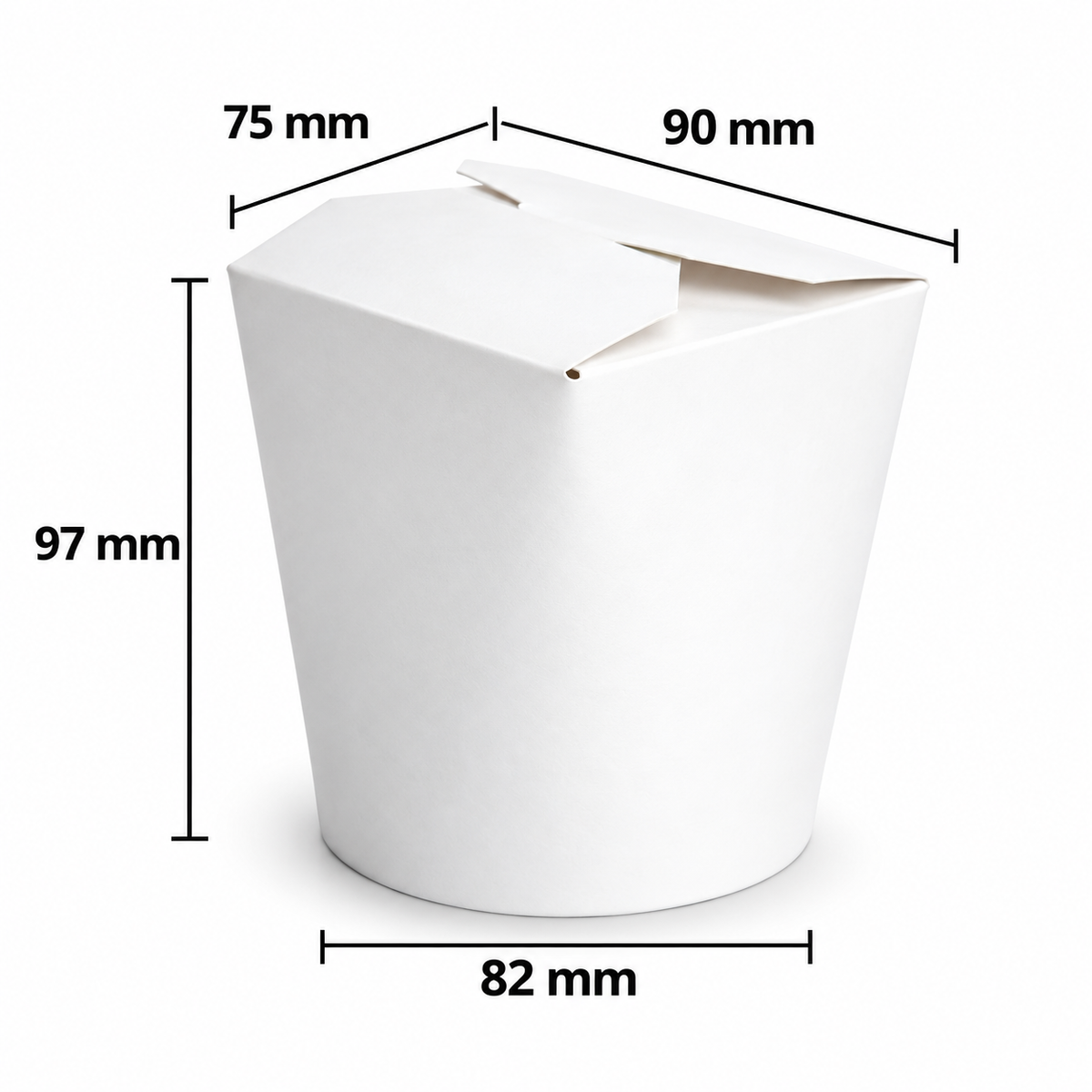 White Noodle Box 16oz (75×90mm / H:97mm)