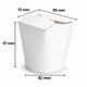 Weiß Nudel-Box 16oz (75×90mm / H:97mm)