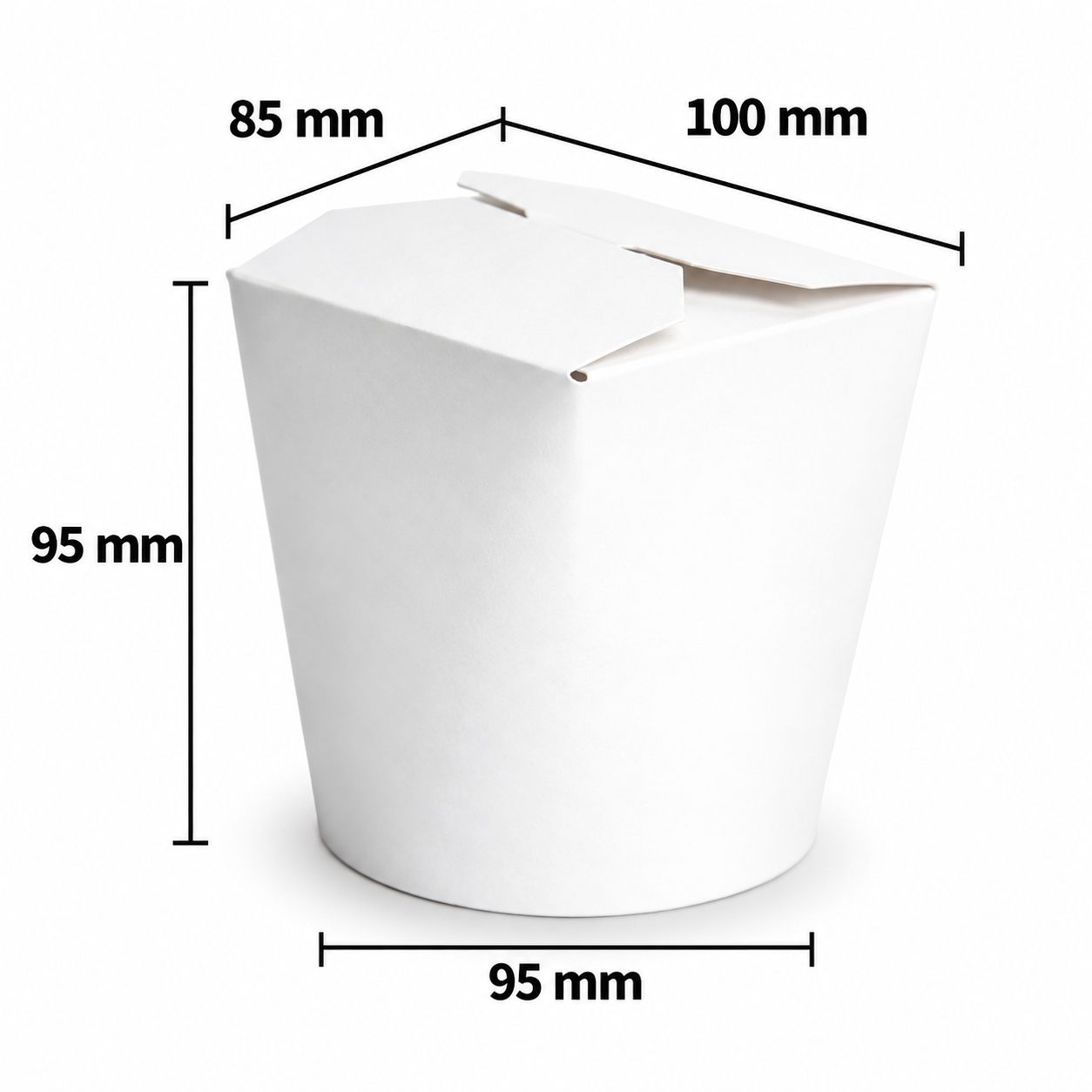 Weiß Nudel-Box 26oz (85×100mm / H:95mm)