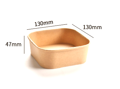 Kraft-Papier Bowl quadratisch Z-500 (130×130×47mm)