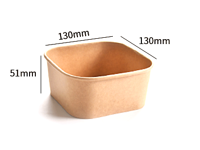 Kraft-Papier Bowl quadratisch Z-650 (130×130×51mm)