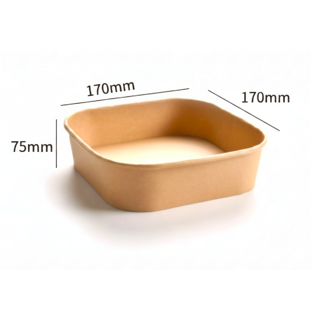 Kraft-Papier Bowl quadratisch Z-1000 (170×170×55mm)