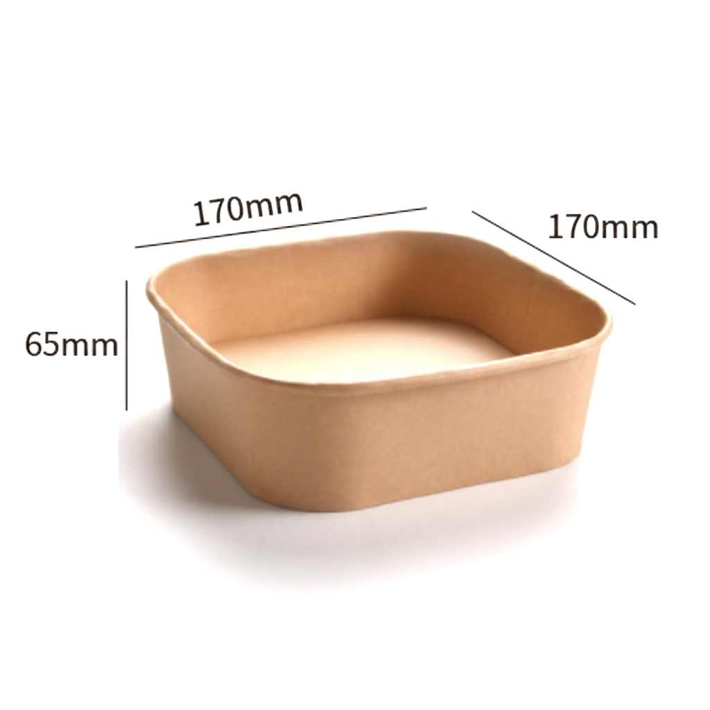 Kraft-Papier Bowl quadratisch Z-1200 (170×170×65mm)