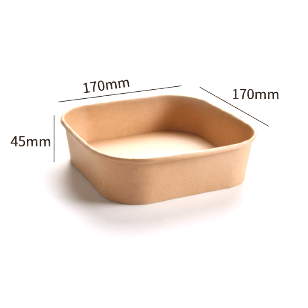 Kraft-Papier Bowl quadratisch Z-750 (170×170×45mm)